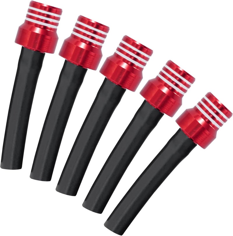 RUTU Gas Cap Vent Hose Fuel Tank Vent Valve Tube with Check Ball Universal CNC Aluminum Breather Hose for ATV Dirt Pit Bike Motorcycle Quad Motocross 5 Pcs Red - Image 1